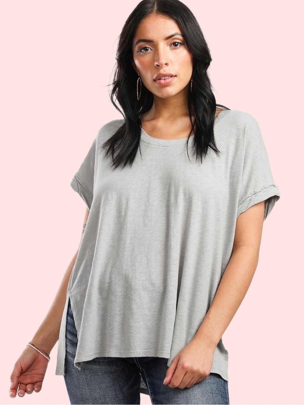 Cotton Gray Slub Tee